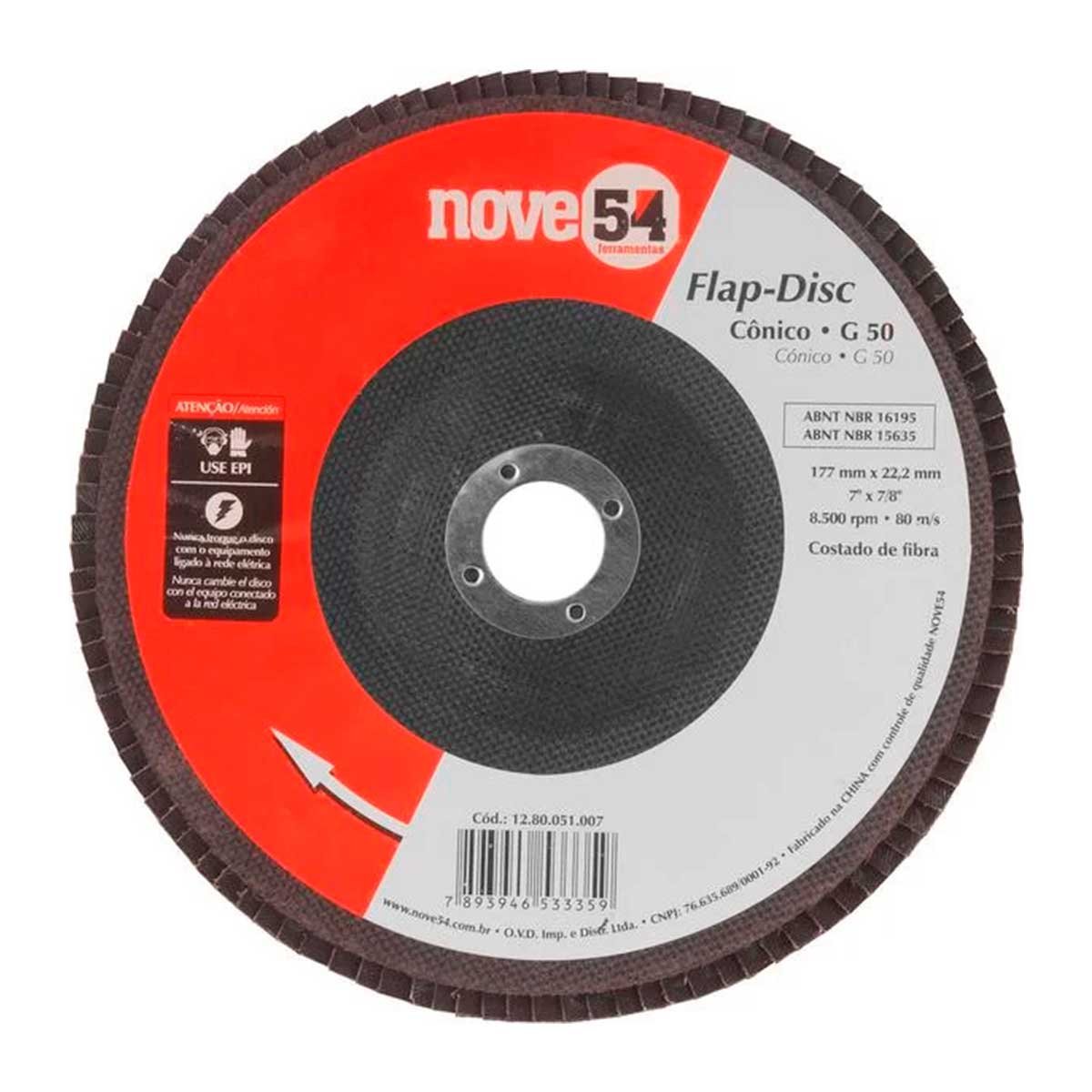 159f00d7e2cd03d35d3cbef125cea6f3.jpg Disco de Acabamento/Desbaste Flap Disc G 50 115mm Nove54 - Imagem 1