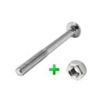 Parafuso Francês 1/4x4 Zincado com porca sextavada 100 peças