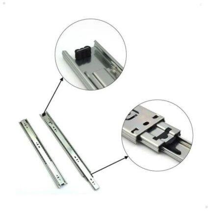 Par de corrediça telescópica reforçada 45mm x 450mm para 45kg.