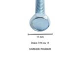 Parafuso Sextavado 1/4x1 Zincado Recalcado com 1000 pçs - Imagem 2