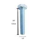 Parafuso Sextavado 1/4x3/8 Zincado Recalcado com 1000 pçs - Imagem 3