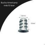 Bucha Americana M4x10 Leve 1000 Peças - Imagem 2