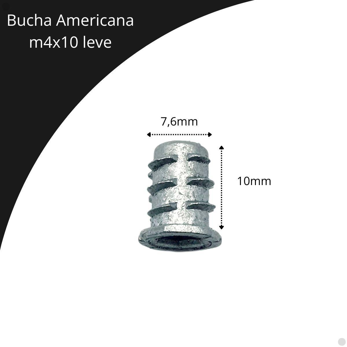bucha americana m4x10 leve-02 Bucha Americana M4x10 Leve 1000 Peças - Imagem 2