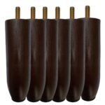 Kit Pes Cama Box 6 Peças Madeira Maciça 12cm Casal Tabaco