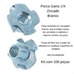porca garra 1/4 100 peças