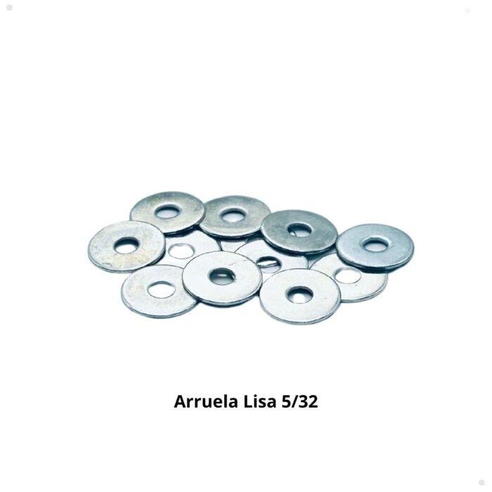 Imagem de uma arruela lisa 5/32, em aço carbono galvanizado.