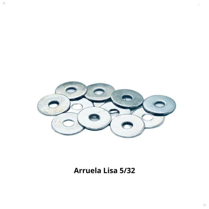 Imagem de uma arruela lisa 5/32, em aço carbono galvanizado.