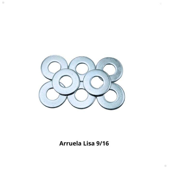 Arruela lisa 9/16 zincada, ou arruela plana de apoio, para distribuição de carga em parafusos.