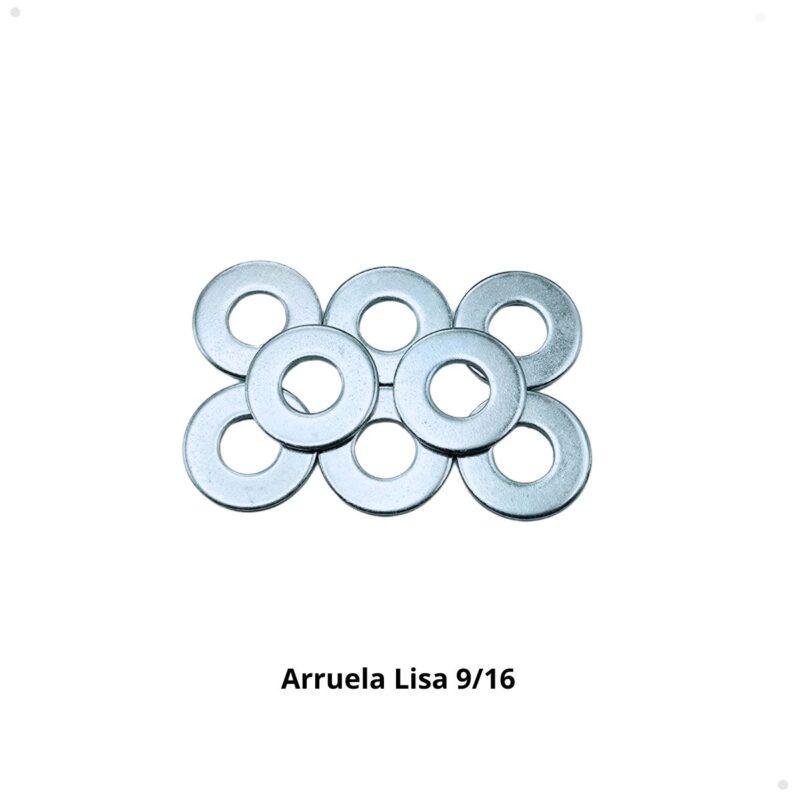 Arruela lisa 9/16 zincada, ou arruela plana de apoio, para distribuição de carga em parafusos.