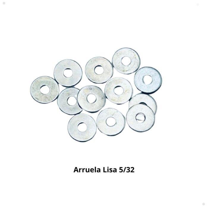 Imagem de uma arruela lisa 5/32, em aço carbono galvanizado.