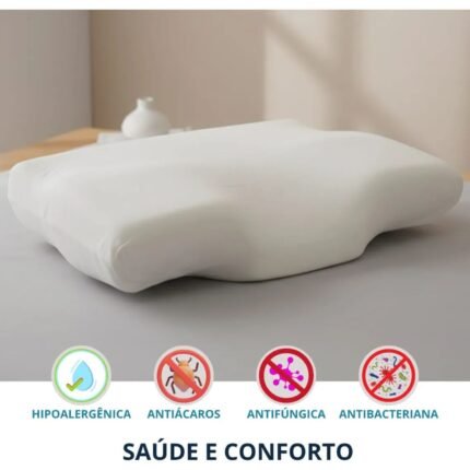 Travesseiro cervical ortopédico de espuma NASA que alinha a coluna.