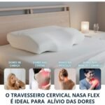 Travesseiro cervical ortopédico de espuma NASA que alinha a coluna.