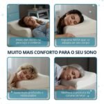 Travesseiro cervical ondulado de espuma NASA com dois níveis de altura (12 e 14cm).